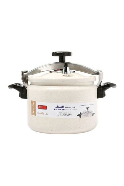ALSAIF Saif Granite Aluminum Pressure Cooker, Size: 3 Liters, Color: Pearl White