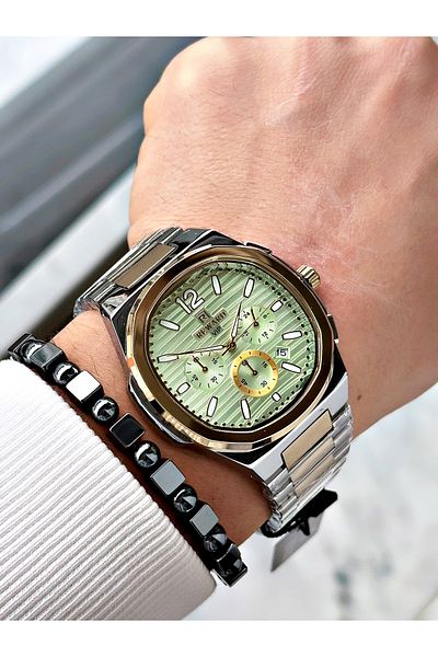 Reward Silver Color Functions Active Square Model Men's Wrist Watch + Bracelet