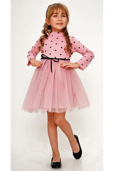 Mnk Baby&Kids Girl's Polka Dot Tutu Daily Dress Mnk0416 Dark Pink