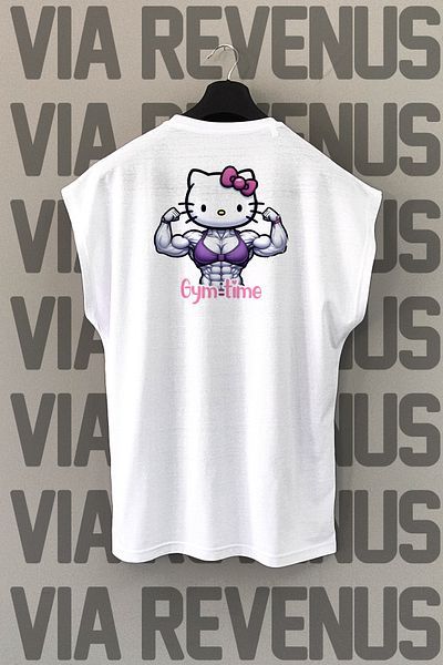 Vordevia Gym Time Back Printed Zero Sleeve Crew Neck Sports Tshirt