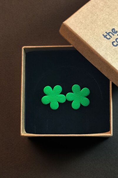 thecolourfully أقراط البرسيم - أخضر استوائي (طين بوليمر - أقراط أظافر، صناعة ...