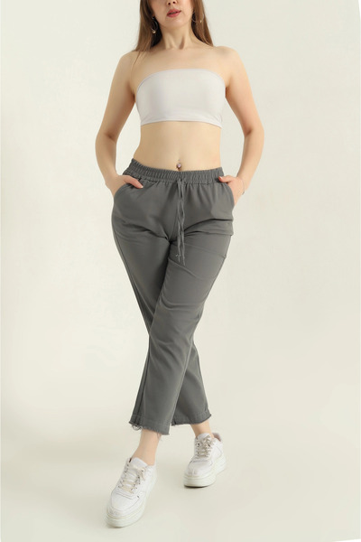 mj style Women's Elastic Waist Gabardine Trousers