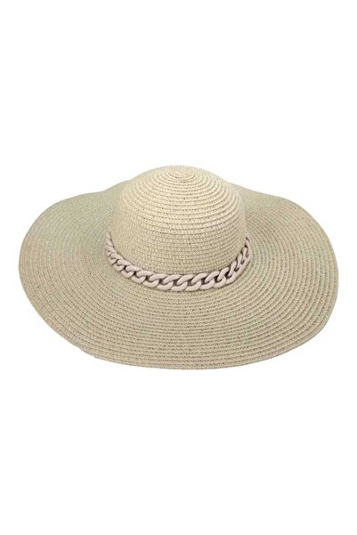 Aware Time قبعة فيدورا نسائية من القش بأربطة