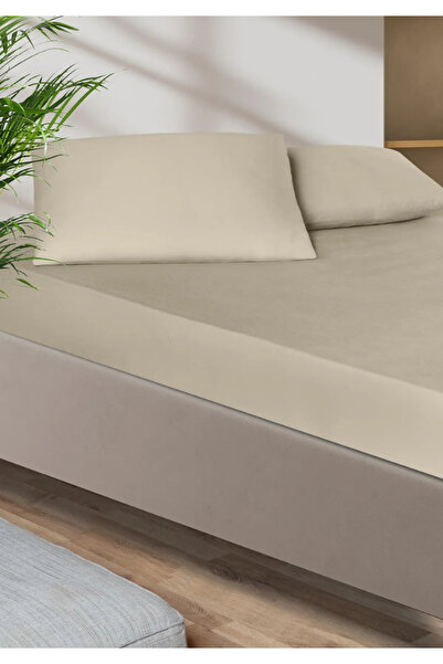 Sheri Home Tek Kişilik Lastiksiz Çarşaf Ve 1 Adet Yastık Kılıfı BEİGE88