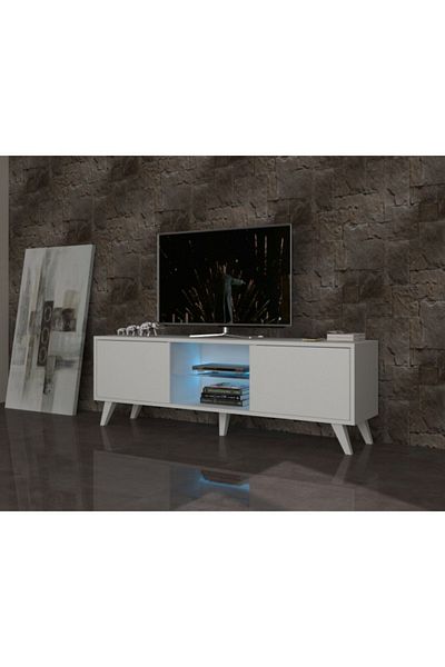 SAHABA Pronto white TV table with lighting model