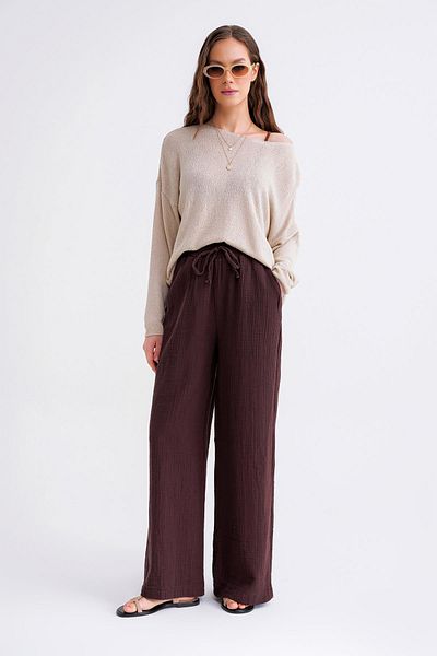 Mixray 6933 Women's Knitwear Boat Neck, Slim and Seasonbelli Sweater Stone