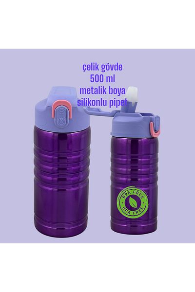 CEM HOME Stainless 304 Steel Silicone Gasket Leakproof Flask 500 ml
