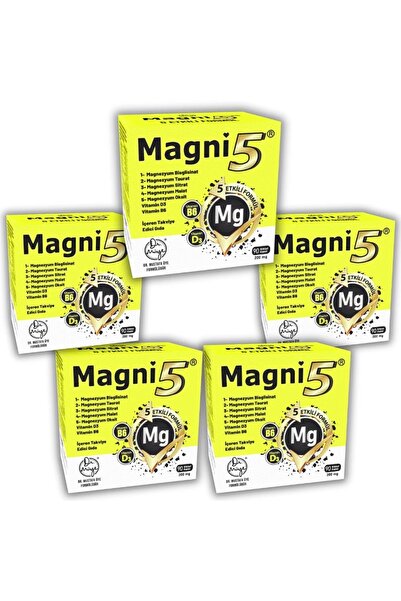 DR MÜYE Magnesium 5 Effective Forms 450 Capsules B6 D3 Vit Magni5 Bisglycinate Taurate Citrate Malate Family Set of 5