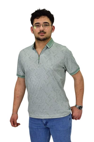 Raymons Ανδρικό μπλουζάκι με γιακά πόλο Mercerized Jacquard με φερμουάρ 7570 BGL-ST04536