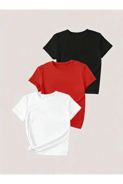 Meems ΚΟΚΚΙΝΟ-ΜΑΥΡΟ-ΛΕΥΚΟ ΠΑΝΩ ΜΕΓΕΘΟΣ TSHIRT