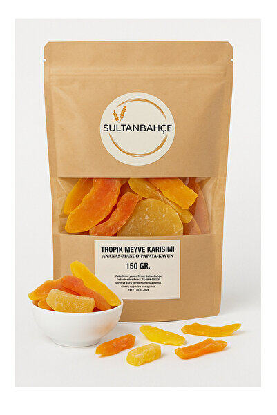 sultanbahçe Kuru Meyve 150 gr | Tropikal Karışık Kuru Meyve | Papaya | Ananas | Kavun | Mango | Atıştırmalık