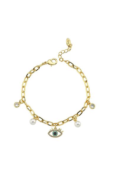 CHARMLUCKY Special Series Evil Eye-Pearl Charm Necklace