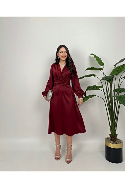 GİZONLY Tarrow Midi Saten Elbise