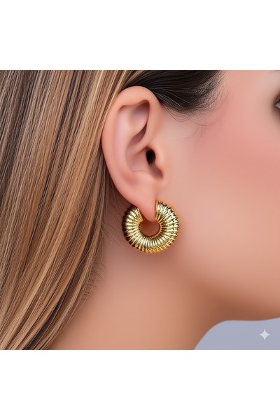 Mesan Accessory XUPING GOLD KADIN BOMBELİ BURGULU ALTIN KAPLAMA HALKA KÜPE