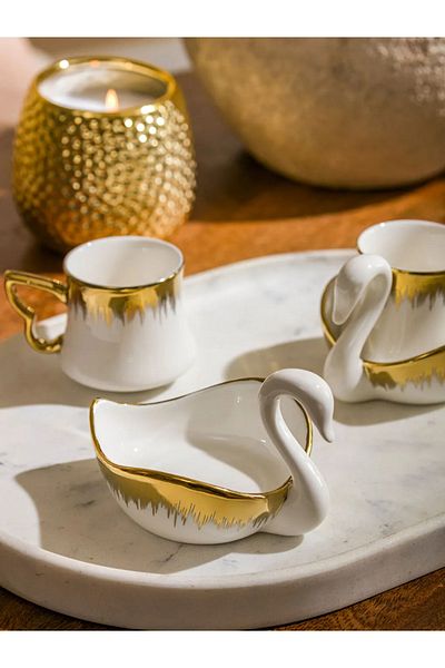 LC Waikiki Lcw Accessories Mixed Flamingo Figured 2-Person Porcelain Coffee Cup Set 90 ml