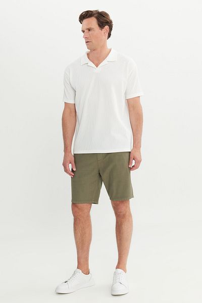 AC&Co / Altınyıldız Classics Ανδρικό μπλουζάκι Ecru Relax Fit Relaxed Cut Polo Neck Stretchy T-shirt