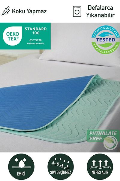 Bodmar Abso Washable Patient Cover, Absorbent, Liquid Proof Patient Underpad (75X85 cm) 5 Layer Protection Without Wings