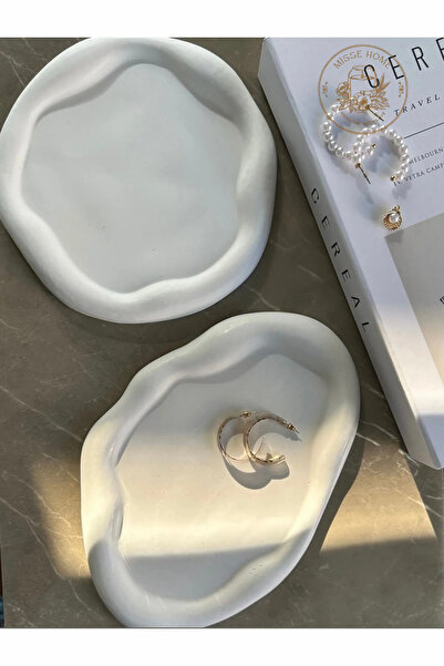 Misse Σετ 2 διακοσμητικών πιάτων με όψη σύννεφων, βάση παρουσίασης, βάση κοσμ...