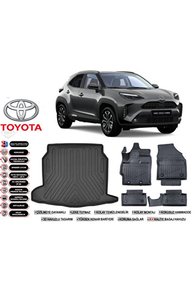 KALİTEOTO Toyota Yaris Cross 2025 Model Alt Bagaj Havuzu Araca Özel Siyah Ext...