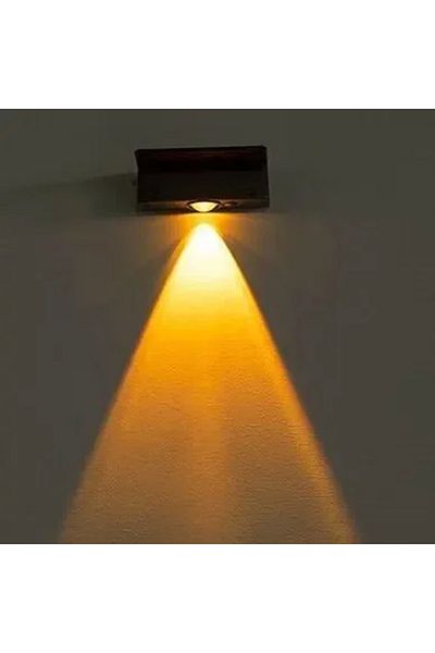 Brangdy 0-5W Yellow black Solar Wall Lights IP65 Outdoor Square Solar Wireless Wall Mount Lights Waterproof