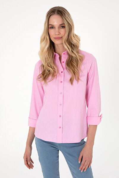 U.S. Polo Assn. Kadın Fuşya Uzun Kollu Basic Gömlek 50298089-VR023