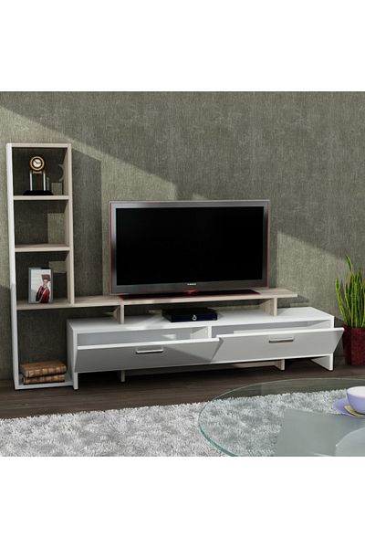 SAHABA Simal white and beige TV table