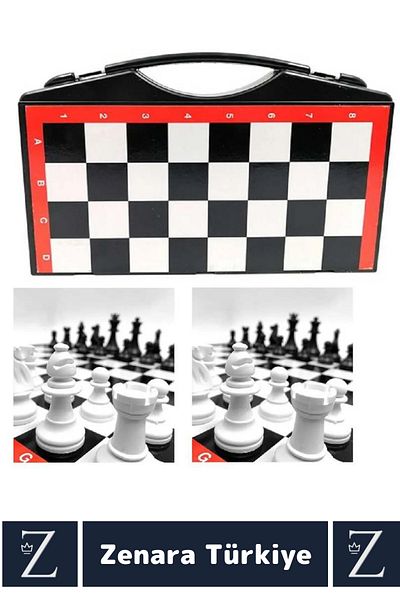 Zenara Premium Strategic Thinking Focus Memory Social Development Design Plastic Chess with Bag
