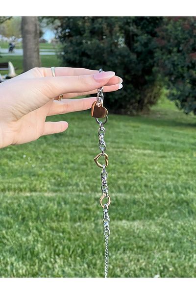 Glowy&Co. Heart Lock Gold-Silver Tarnish Stainless Steel Bracelet