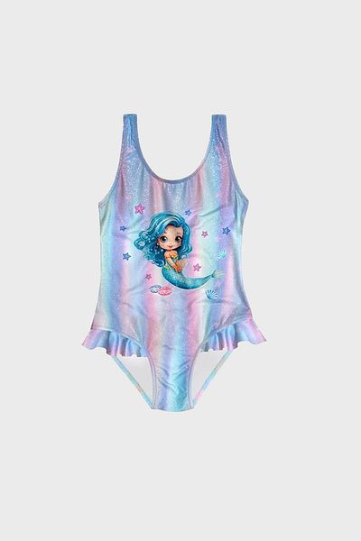 SLIPSTOP Seastar Pattern Ruffle Quick-Drying Swimsuit Girls' Swimsuit Sm 2515000114