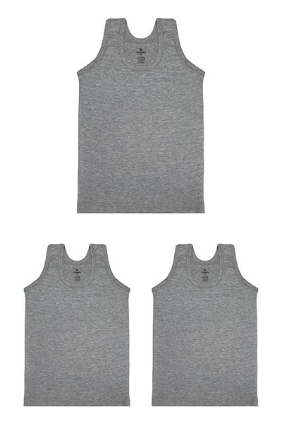 Ceylanoğlu 3-Piece Gray Ribbed Boy's Undershirt