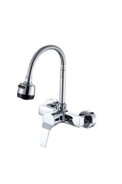 Choice Chrome Onyzpily Free Shipping Black Brushed Kitchen Faucet Wall Mounted 2 Models Hot&Cold Water Sink