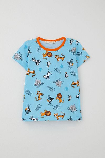 Breeze Girls & Boys Baby Boy Pajama Set Animal Kingdom Themed 9 Months-3 Years, Baby Blue