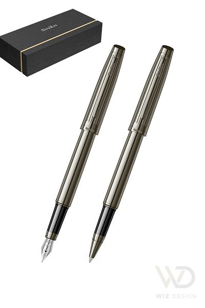 Scrikss 39 Dolmakalem - Roller Pen Set Titanium Special Gift Boxed |   Name Writable