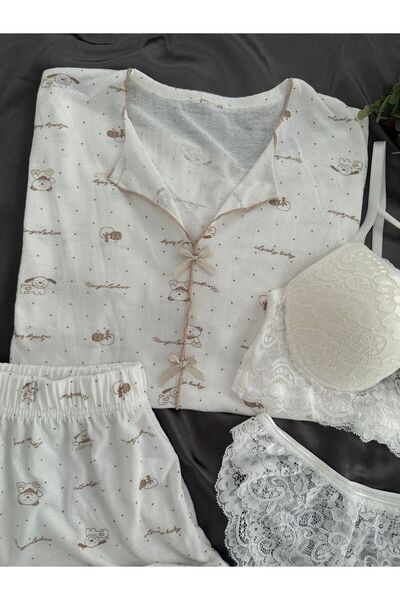 Lena Homewears Pureks Lovely Tedy Underwear Pajama Suit with Shorts