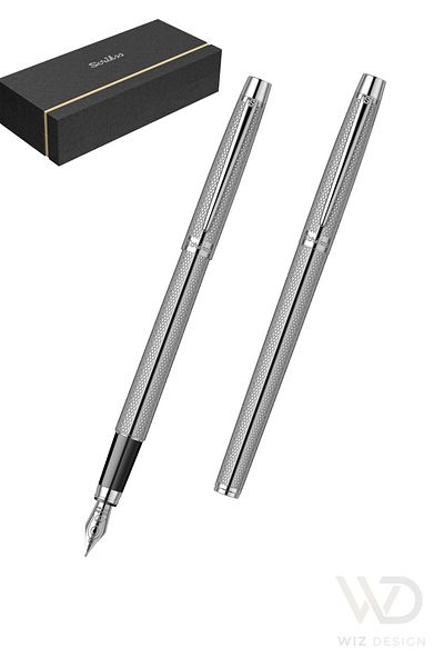 Scrikss 722W Dolmakalem - Roller Pen Set Chrome Special Gift Boxed |   Name Writable