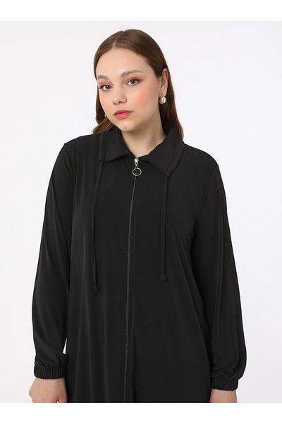 ALİA Plus Size Black Knitted Cap and Trousers Set - Alia
