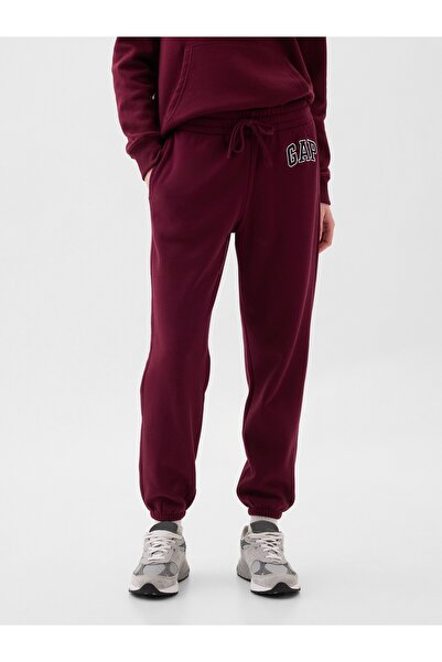GAP Kadın Bordo Gap Logo Jogger Fleece Eşofman Altı
