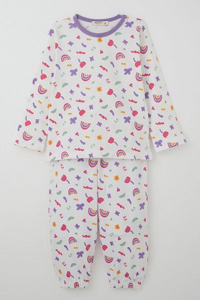 Breeze Pajamas for Girls Colors of Spring 1-3 Years, White