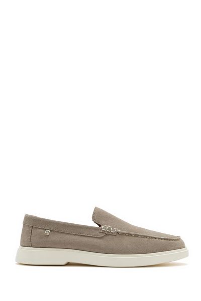 Derimod Men's Beige Suede Leather Casual Loafer 25Sfd 707610