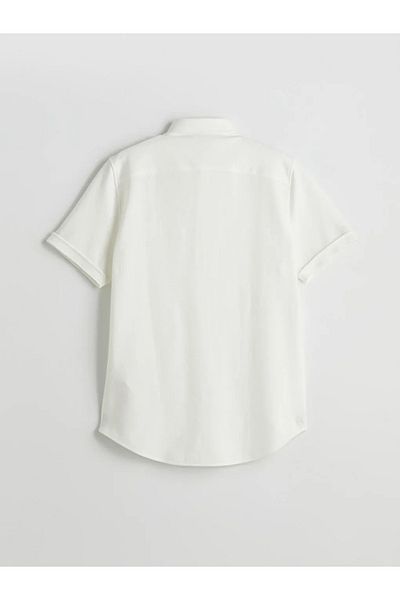 LC Waikiki Ανδρικό κοντομάνικο πουκάμισο LCWAIKIKI Classic Ecru Regular Fit