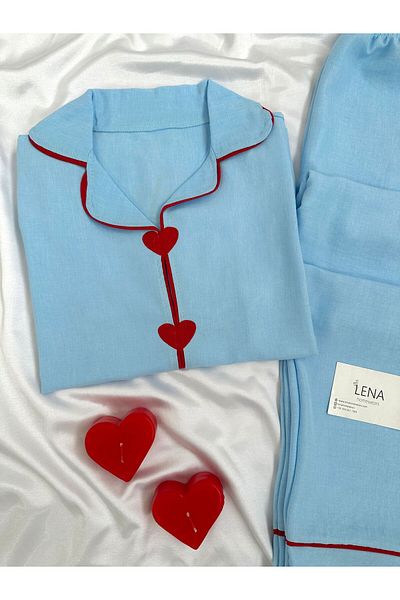 Lena Homewears Lena My Heart Is With You Set de pijamale cu mâneci scurte țesute