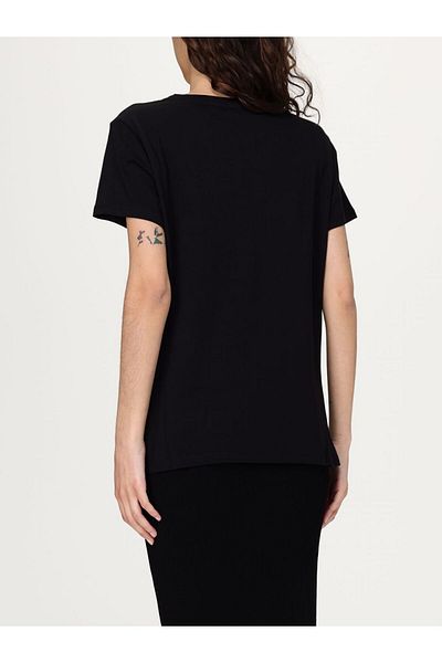 Liu Jo Women's Terrestrial T-Shirt Black / Food Category on a Regular Collar