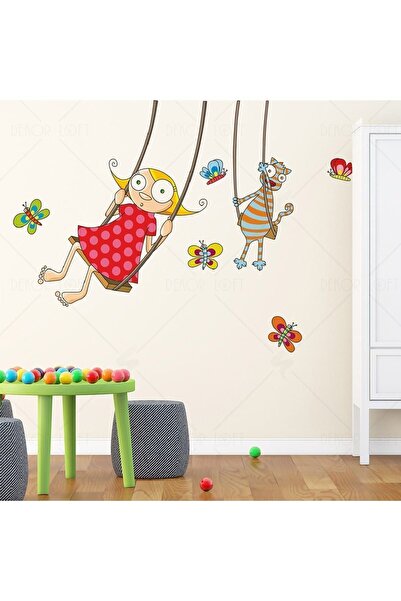 KT Decor Set de autocolante pentru camera copiilor Leagăn vesel