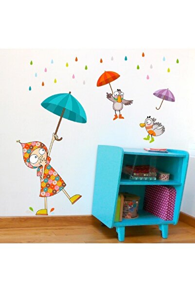 KT Decor Set de autocolante de perete pentru camera copiilor Rainy Day