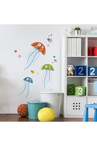 KT Decor Забавен комплект стикери за стена за детска стая с морски анемони