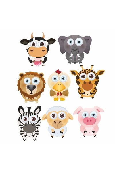 KT Decor Autocolant pentru camera copiilor cu animale amuzante