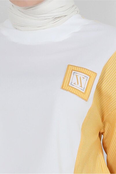 Alvina TWO COLOR CUFFS TUNIC WITH BINDING DETAIL 43905