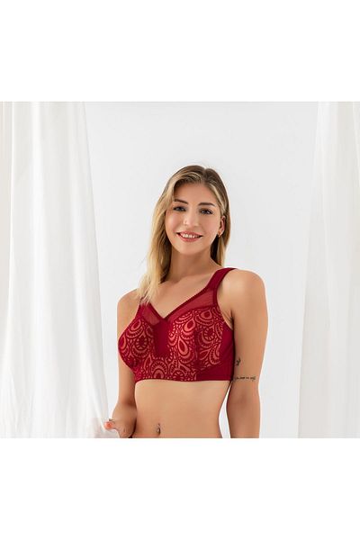 GALLİPOLİ Claret Red Minimizer Gathering Bra - Mgp11820