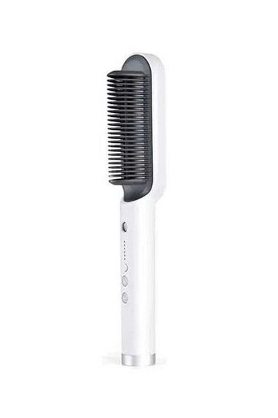 COOYA White Straightening Brush, Reduces Frizz, 27x3cm, Suitable for All Hair Types, Blow-Drying