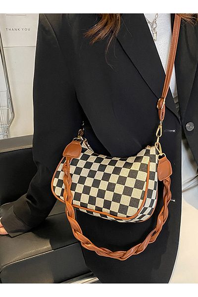 ETG Underarm Bag Plaid Hand-held One-shoulder Cross-body Bag